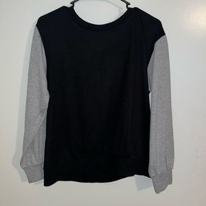 1. State Black and Grey Sweater Top with Open Tie Back